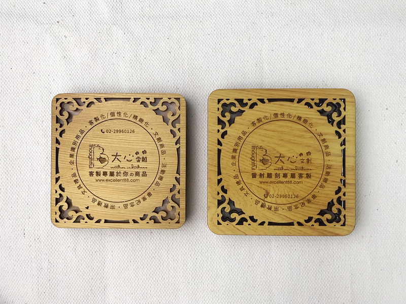 原木窗花壓克力鑲嵌杯墊